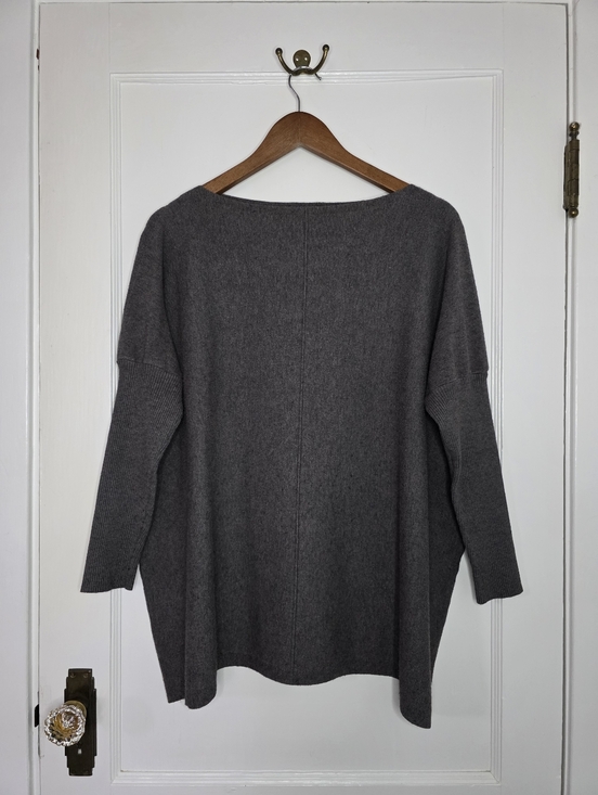 Orange Fashion Village Sweaters - Orange Fashion Village Poncho Sweater – Approximate Size L – Gray